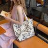 Ladies' One Shoulder Tote Bag Summer New Vacation Style Butterfly Printed One Shoulder Bag Fashion Large Capacity Commuter Bag