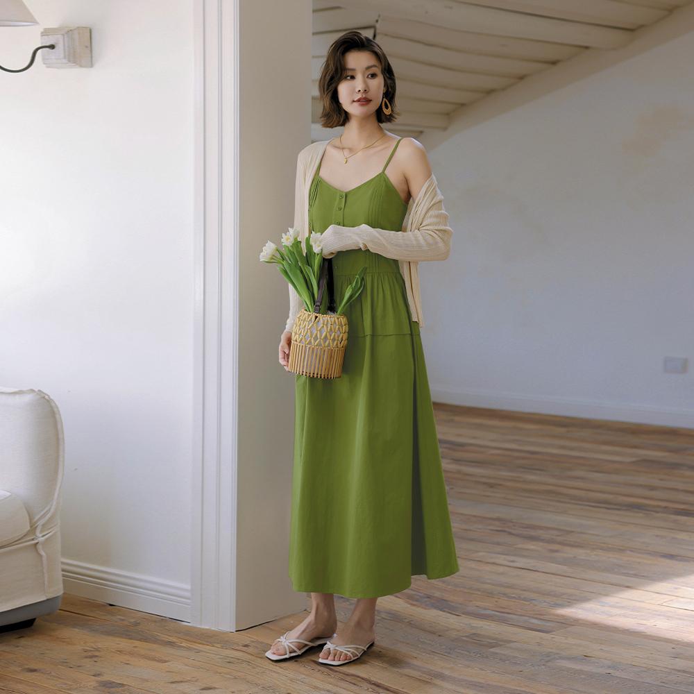 Laengsseon Ls_Vintage Green Slip Dress