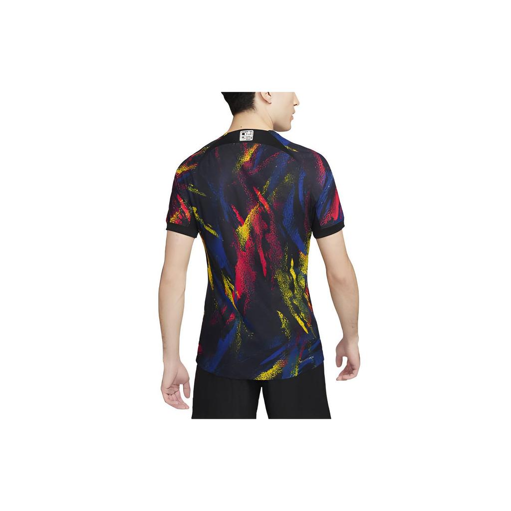 Nike Splatter Print Full Print Short Sleeve Soccer Jersey 2022/23 Season Men Tops Black DM9710-010