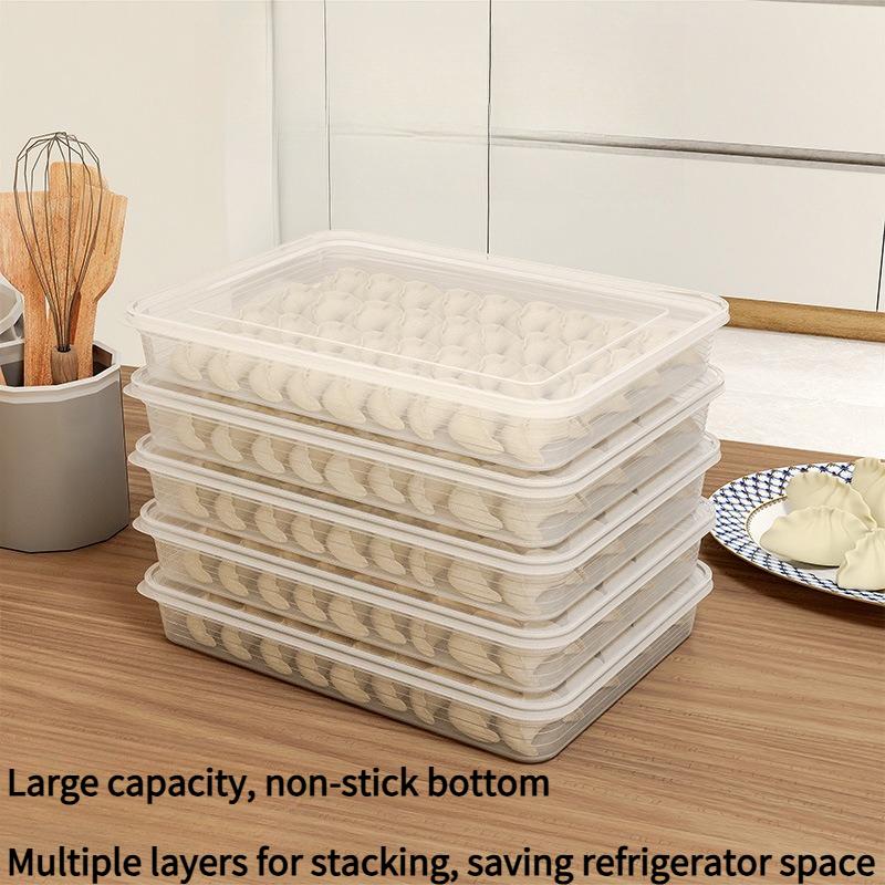1PC dumpling storage box, frozen dumpling box for refrigerator, food grade dumplings, special tray for quick-frozen dumplings, fresh-keeping box.