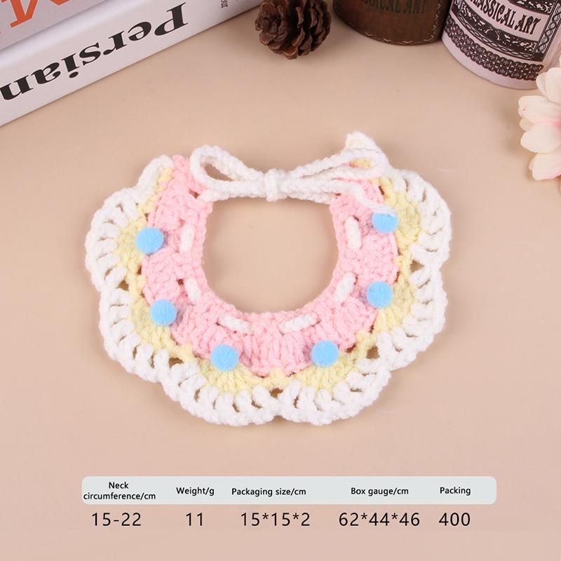 Prinzessin Süßes Haustier Schal Strickmütze für Katze Hund Weiche Handgestrickte Mütze Cosplay Geburtstag Haustierkostüm Zarte Verstellbare Haustierlätzchen