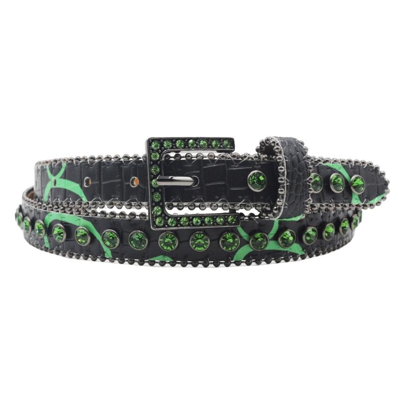 

Elegant Waist Belt Studded Rhinestones Beaded for Street Dance Belt Livehouse Punk Skinny Waist Chain Buckle M