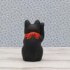 Yakushi Kiln Lucky Cat Lucky Cat Good Luck (Black/Small) (with Sticker)