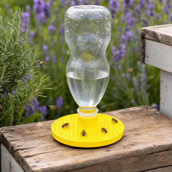 Automatic Water Dispenser for Bees, Chicks Water Feeder, Bee Water Dish, Compatible with Standard Plastic Bottles for Garden Backyard (Bottle Not
