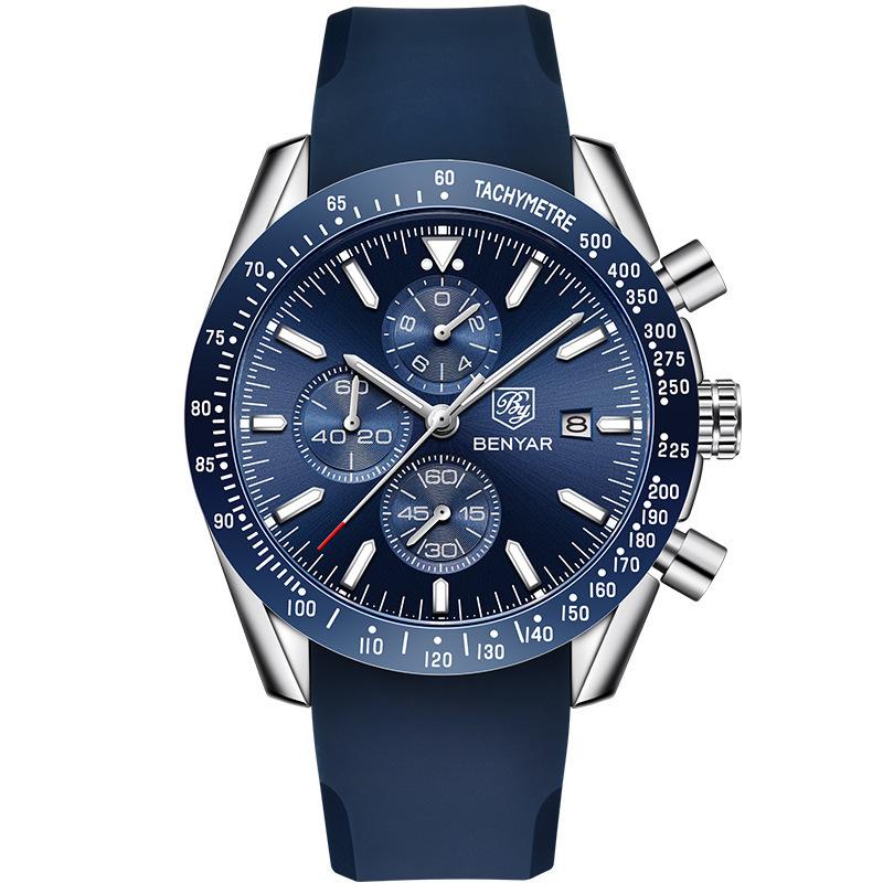 Men s multi-function chronograph sports watch business men s watch, luminous calendar quartz watch