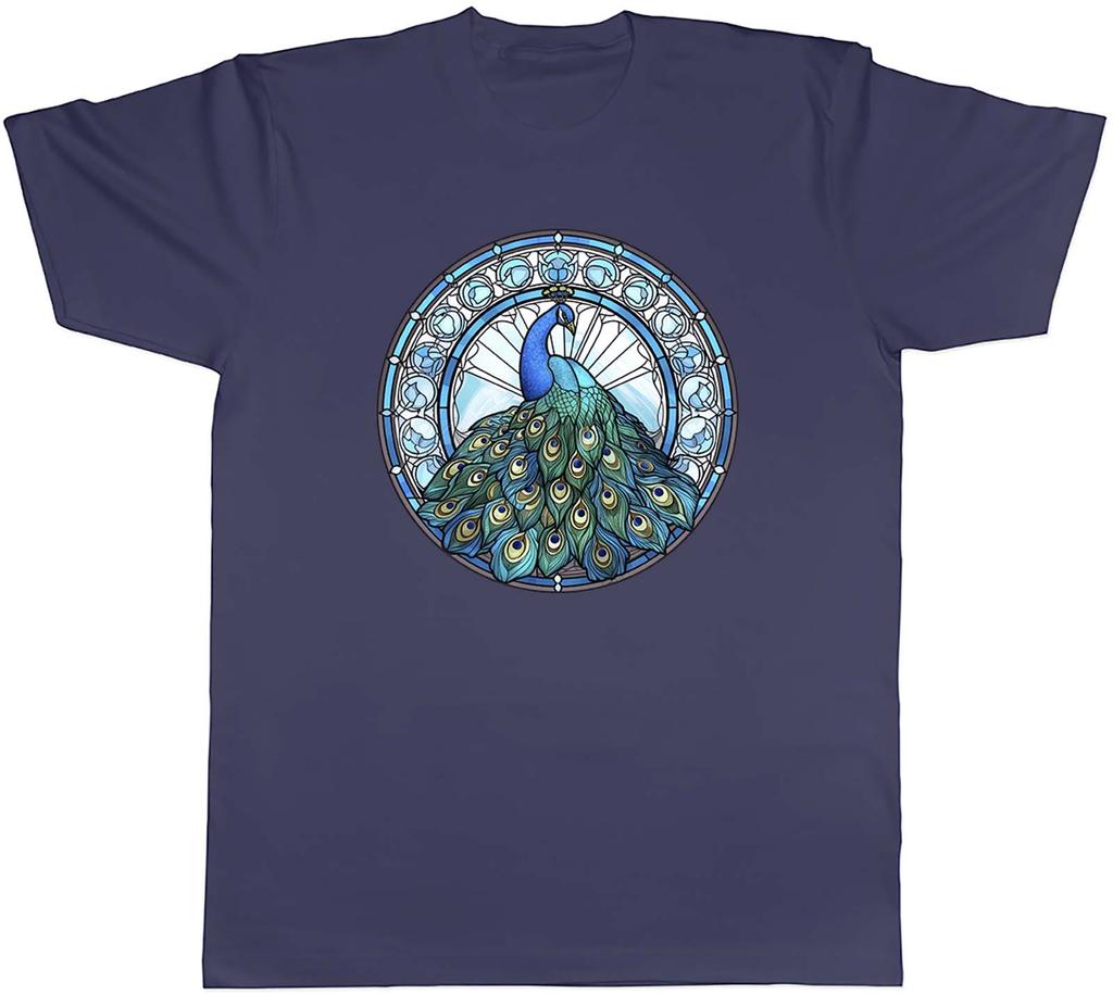 Peacock Unisexs TShirt Stainglass Feather Bird Pheasent Unisex Tee Gift