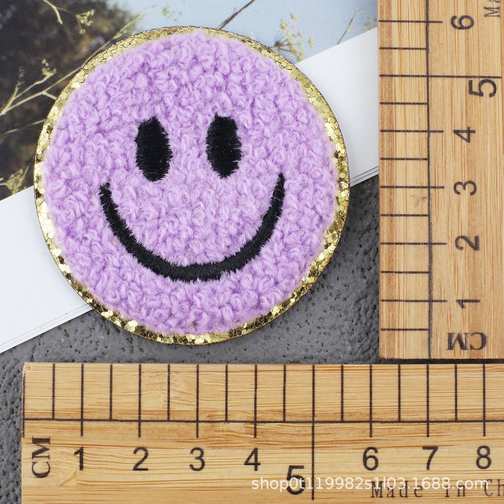 Mixed Color English Alphabet Embroidery Cloth Sticker Digital Towel Embroidery Computer Embroidery Stamp Clothes Smiley Face Patch Sticker
