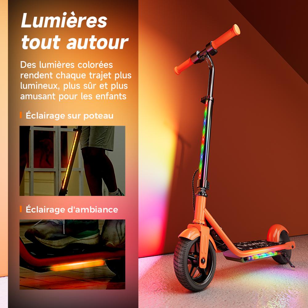 iScooter K2Pro Kids Electric Scooter 150W Motor 18V 2.6Ah Battery 3-Speed 5-16KM/H LED Light Deck & StemMax Load 70KG E-Scooter For Children