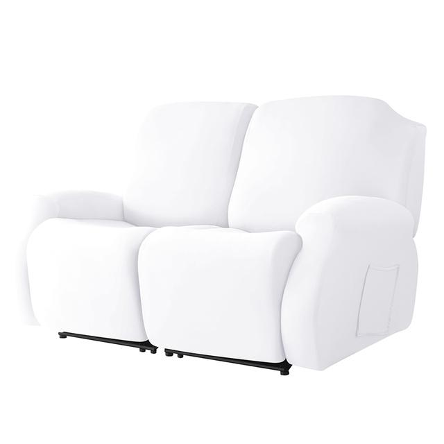 1 /2 /3 /4 Seat Recliner Sofa Cover Stretch Reclining Sofa Cover For Living Room Soft Solid Color Armchair Covers Washable 4 Pieces