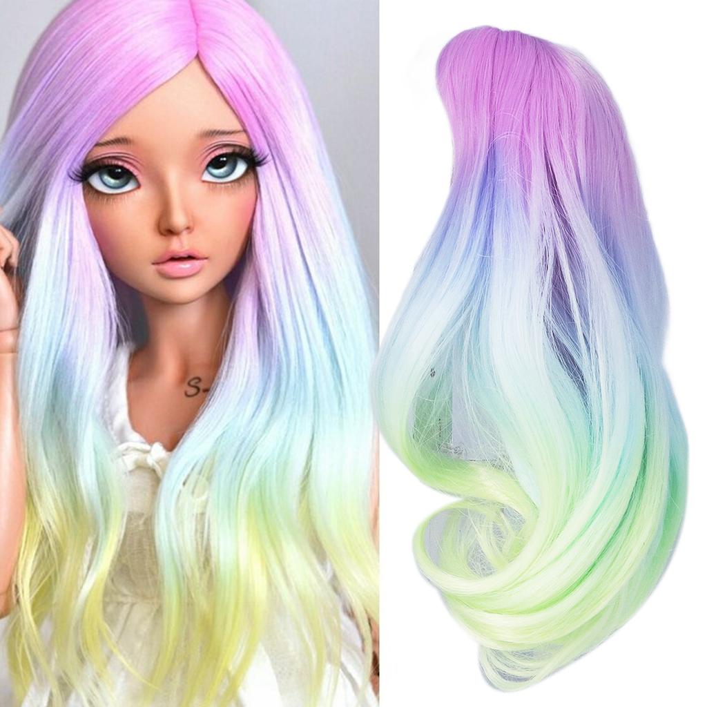 Joint Doll Wig Gradient Color High Simulation Soft Supple 1:3 Doll Wig for 21‑24cm Head Circumference Dolls
