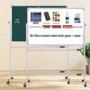 Mobile Double-Sided Magnetic Whiteboard and Chalkboard