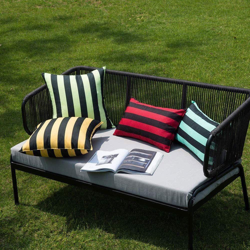 Waterproof Pillow Cover Striped Pillow Case Colorful Outdoor Cushion Cover Sofa