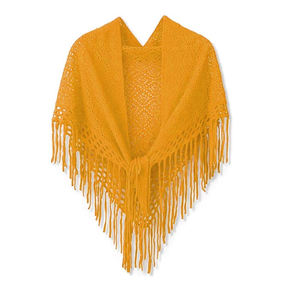 Cape Tassels Shawl Cloak Hollow Out Scarves Elegant Waistband Clothes Decoration жёлтый
