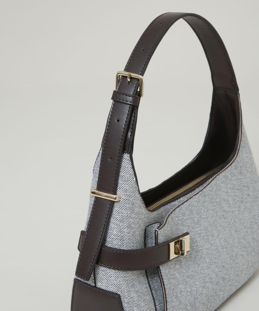 Nano Universe Turnlock Belt Canvas One-Handle Bag, Women's, F 040, Beige, 669-6132309