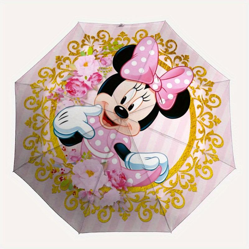 

1pc Minnie Mouse Automatic Folding Umbrella - Portable Foldable Design with 8 Ribs, Durable Plastic & Iron Frame, Outdoor Umbrella yy250731017