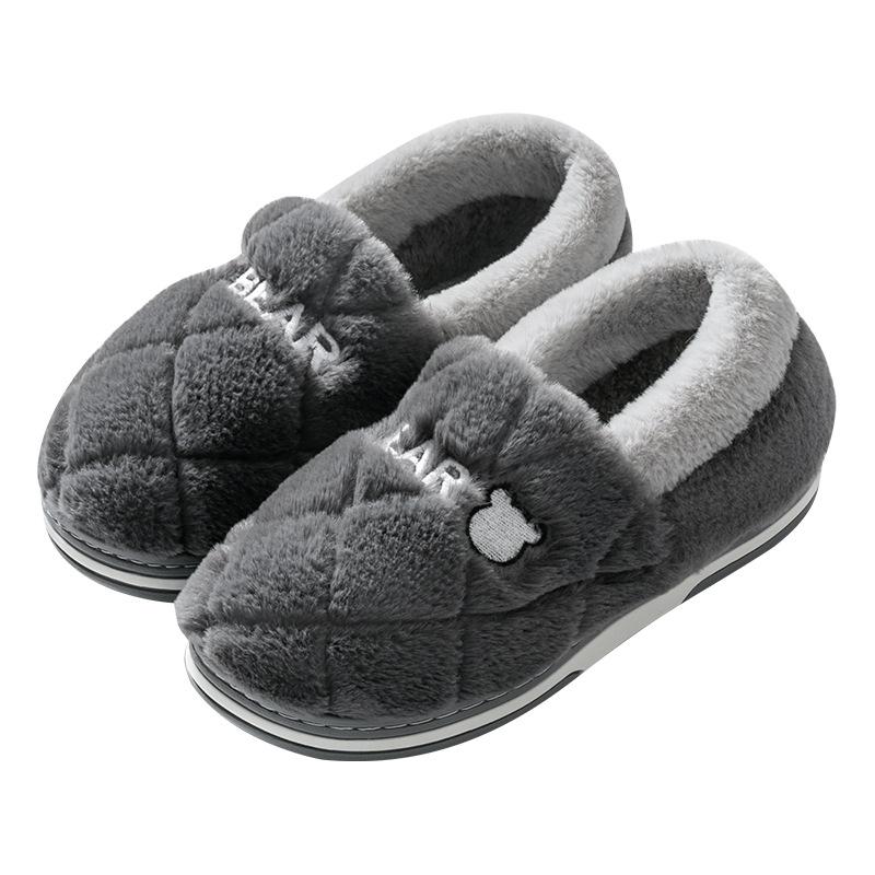 Simple cotton shoes men's indoor home non-slip and warm home bag and soft-soled winter new antibacterial slippers
