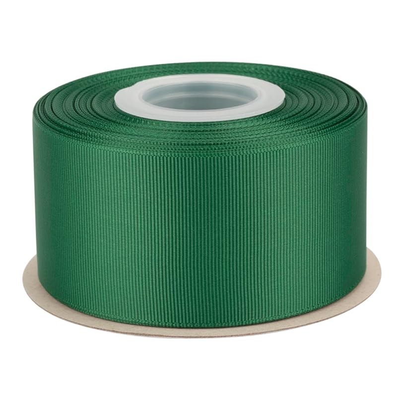 

[Tekdeere]Width 50mm solid forest green grosgrain ribbon, perfect for gift wrapping, sewing, hair accessories, wedding decorations - 22 meters/roll