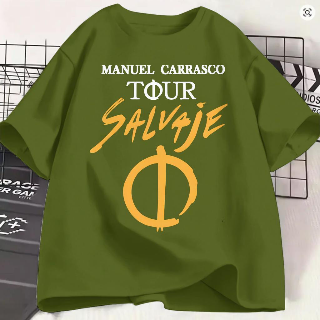 Unisexuel Carrasco Tshirt Summer 2026 Salvaje Tour Fashion Tshirts Male Cotton O Neck Oversized Clothing Y2k Retro Tshirt