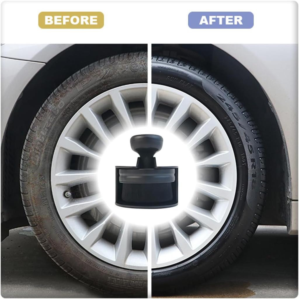 Auto Detail Brushes, ire Shine Applicator Brush, Automotive Tire Dressing Applicator Brush, Storage Stand Included for Detailing and Car Wash Kit,