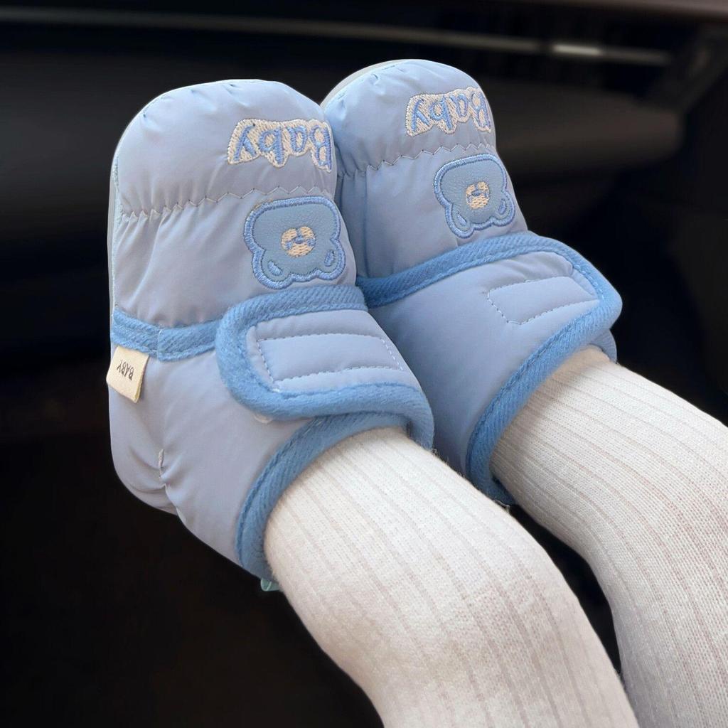 Baumwoll-Lauflernschuhe für Babys, für Jungen & Mädchen, 6-12 Monate, mit Samtfutter, für Winter & Herbst