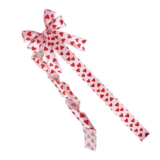 

Valentine s Day Decoration Love Heart Bow Hanging Ornament Red Polyester Ribbon for Cabinet Door Wall Festive Home Decor 1pc
