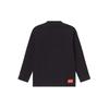 Li-Ning Sports Trend Series Daily Progress Embroidered Crew Neck Loose Long-Sleeve Pullover T-Shirt Men Tops Black AHSS051-2