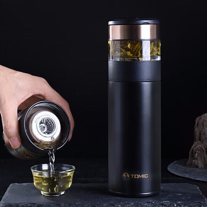 TOMIC Double-Layer Insulated Tea Infuser Bottle