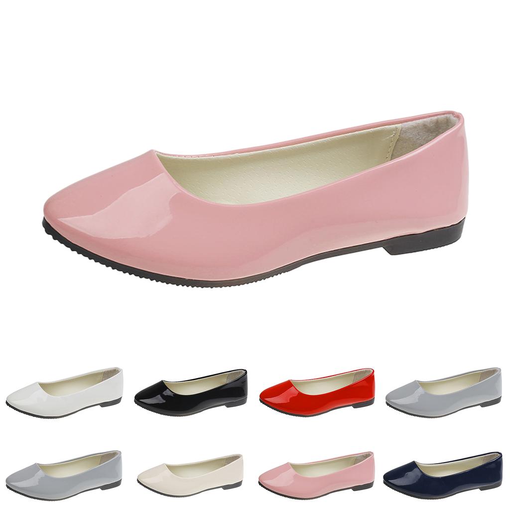 Women's Casual Pointed Toe Flat Shoes Slip On Comfortable Lightweight Soft Insole Flexible Outsole Durable Construction