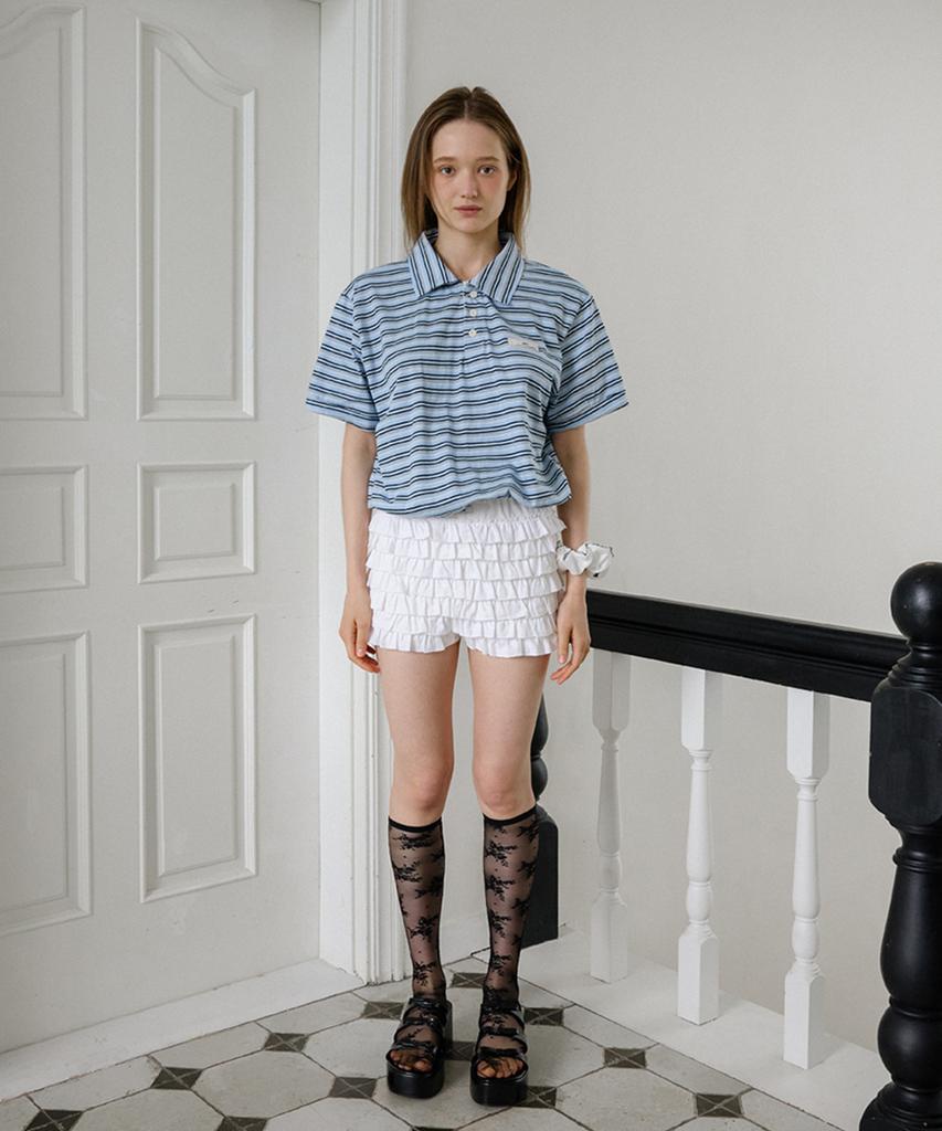 Leteoli Cancan Frill Mini Shorts_White