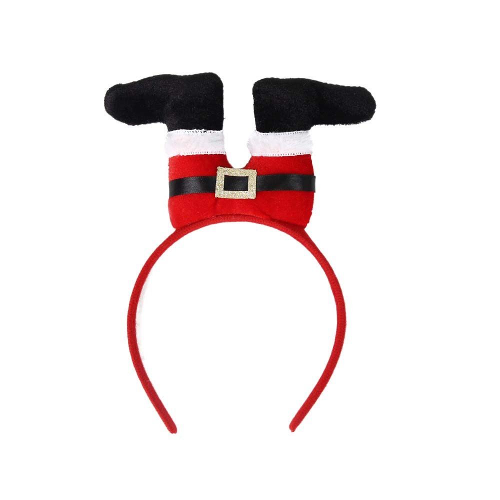 Plaid Christmas Hair Hoop Long Leg Christmas Cap Hair Bands Santa Claus Headband  Female/Girls