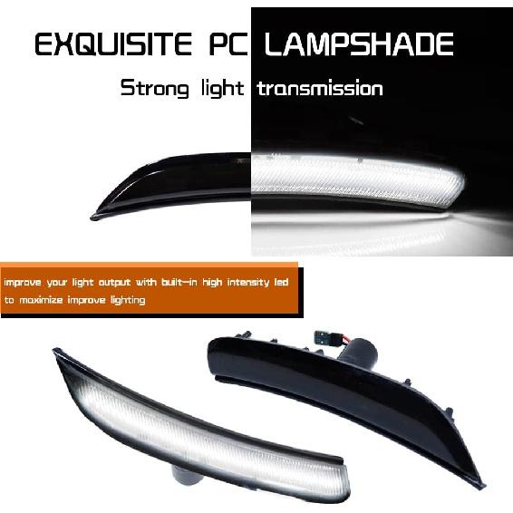 For 2015 2016 2017 Chrysler 200 Front Bumper side Marker Light White Led Smoked Lens 68206449A 68206450A