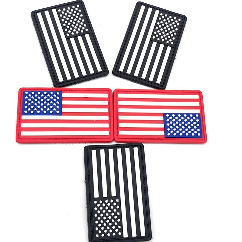 USA Flagge 3D PVC Klettverschluss Patch - Outdoor Militär Fan Armband/Rucksack Aufkleber