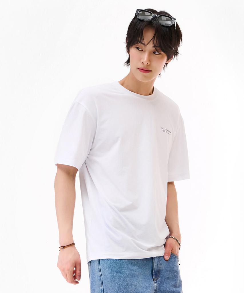 CHASECULT Men'S Cool Back Point Graphic Short Sleeve T-Shirt - White