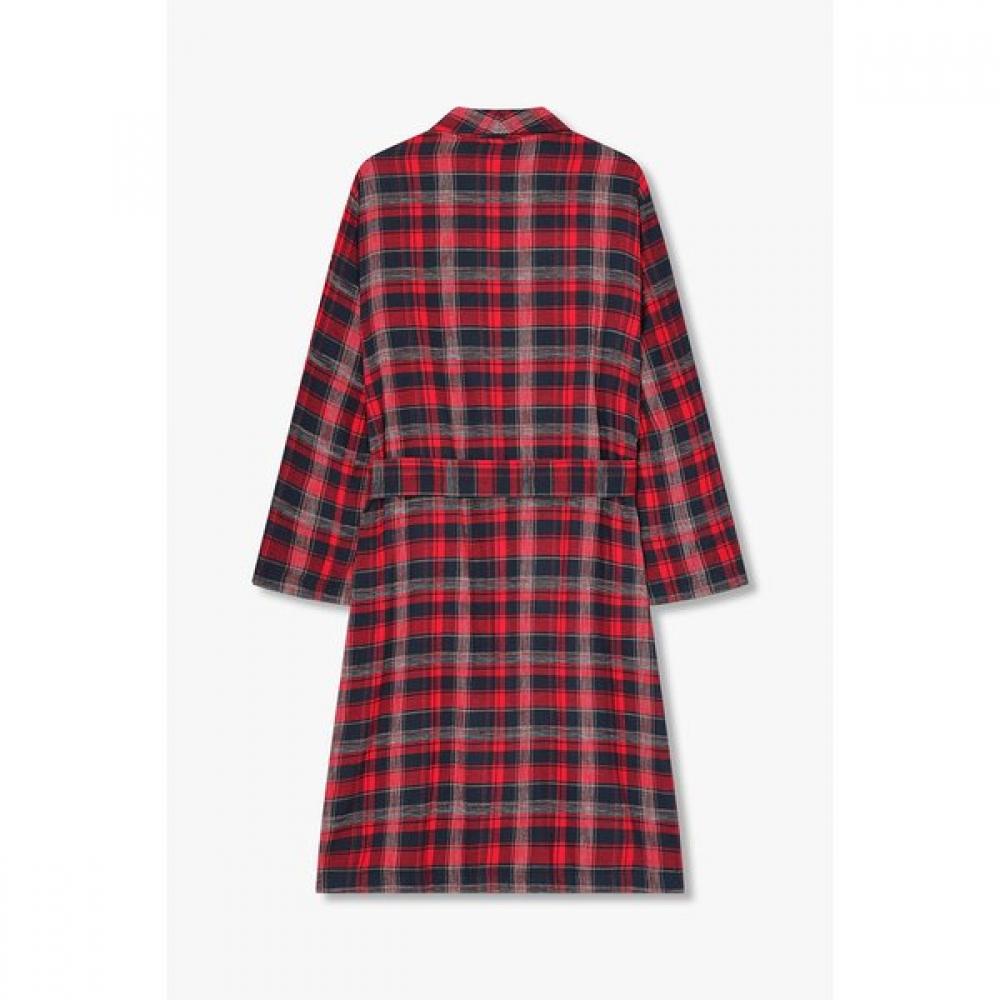 Men S Tartan Check Cotton dreSSing Gown  0814341003 