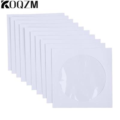 Sacos de Papel para Disco Sacos de Embalagem para Disco Envelopes de Papel para Disco CD DVD Armazenamento Caixas com Janela Transparente Tampas Dobráveis