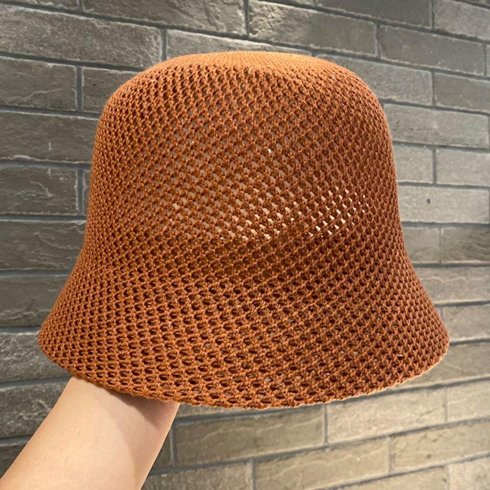 Foldable Straw Bucket Hat Wide Brim Fisherman's Hat Portable Panama Hat  Women Girls