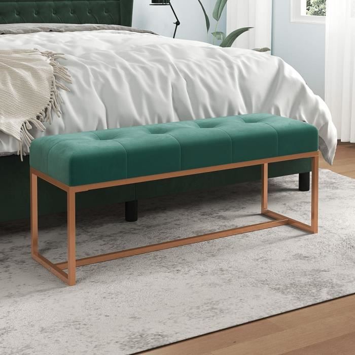 350601 vidaXL Banc Vert foncé 110x36x45 cm Velours