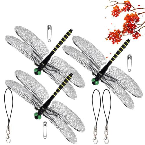 14cm Oniyanma Insect Repellent Dragonfly, Flapping In the Wind, Realistic Dragonfly Repellent with Strap and Safety Pin, Bee Repellent, Insect Repelle