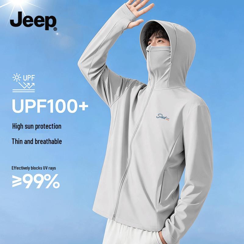 JEEP Men s Summer Hooded Sun Protection Cycling Jacket 5XL