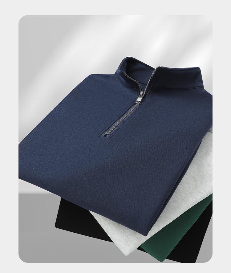 320g Stand Collar Half-Zip Unisex Hoodie - Trendy Loose Fit American Style