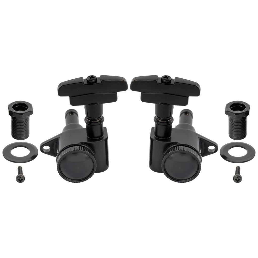Musiclily Pro R18K L3R3 Locking Gear GR Style for Black Tuners, 181 Ratio, Buttons, Acoustic/Electric Guitars,
