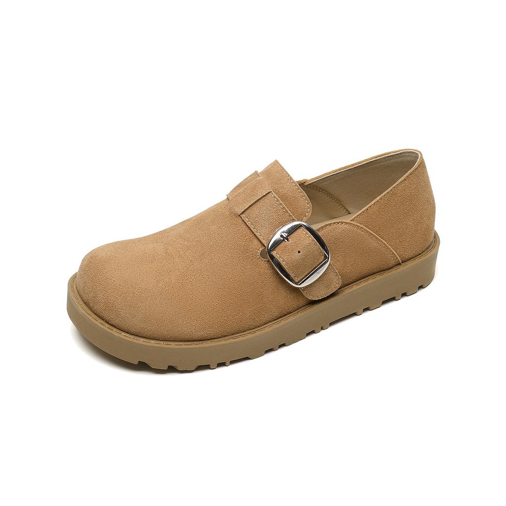 Genuine leather women's thick-soled new spring soft-soled all-inclusive single shoes women