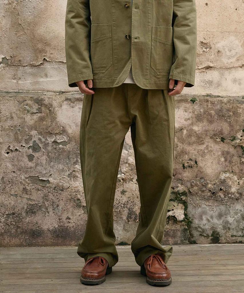 HEAVYI Heavy Cotton One-Pleat Pants_Olive