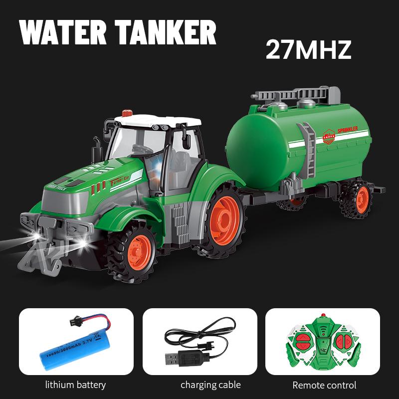 Non-Toxic Rc Farm Tractor 1/24 Remote Control Loader Trailer Farmer Truck Electric Transportation Car Model Toy Kid Children Birthday Gift