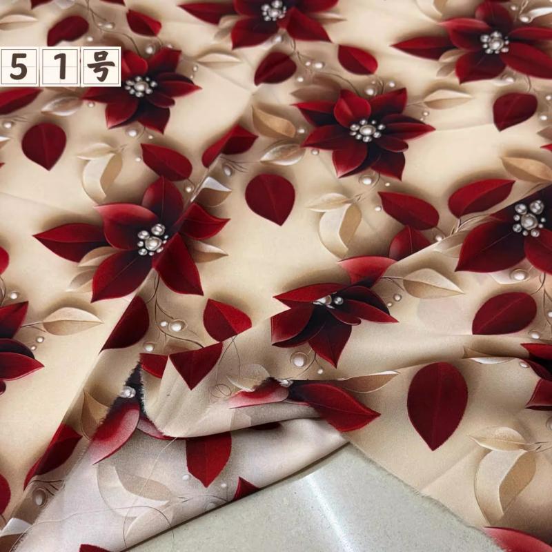 

100x150 см Печатный Стиль Летняя Шелковая Шифоновая Ткань Цветочная для Шитья DIY Мягкая Удобная Ткань для Платья Рубашки Пижамы Брюк 100x150cm