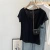 Korean Style V-Neck Short Sleeve Loose T-Shirt for Women – Summer 2026 Edition
