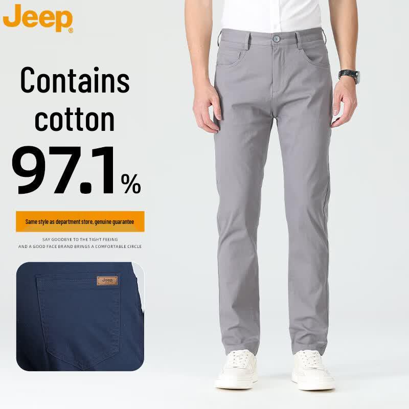 JEEP Men's High-Cotton Casual Straight-Leg Pants