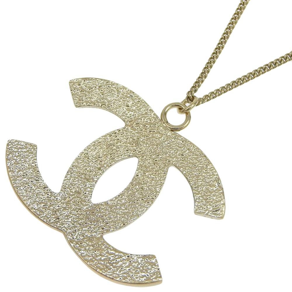 Chanel COCO Mark Necklace Gold/black Plated Gold 13g Women Used