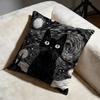 Black Cat Cushion Cover Soft Decorative Pillow Case Suitable for Bedroom Sofa Car Travel Use