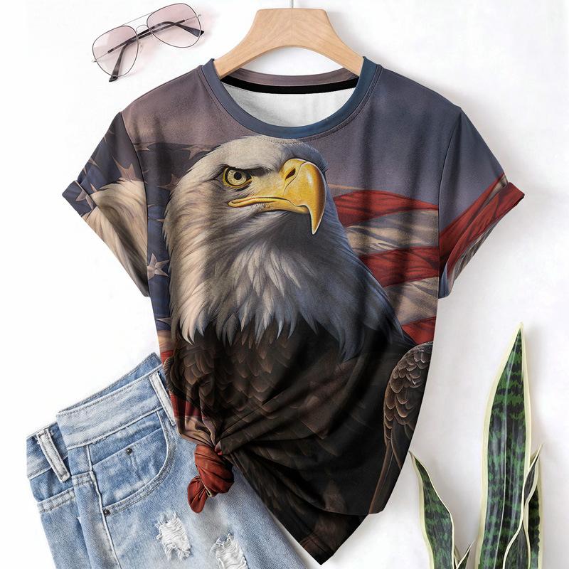 Lässiges Damen-T-Shirt Rundhalsausschnitt Kurzarm Damen-T-Shirt Sommer Leichtes Stoff-Shirt